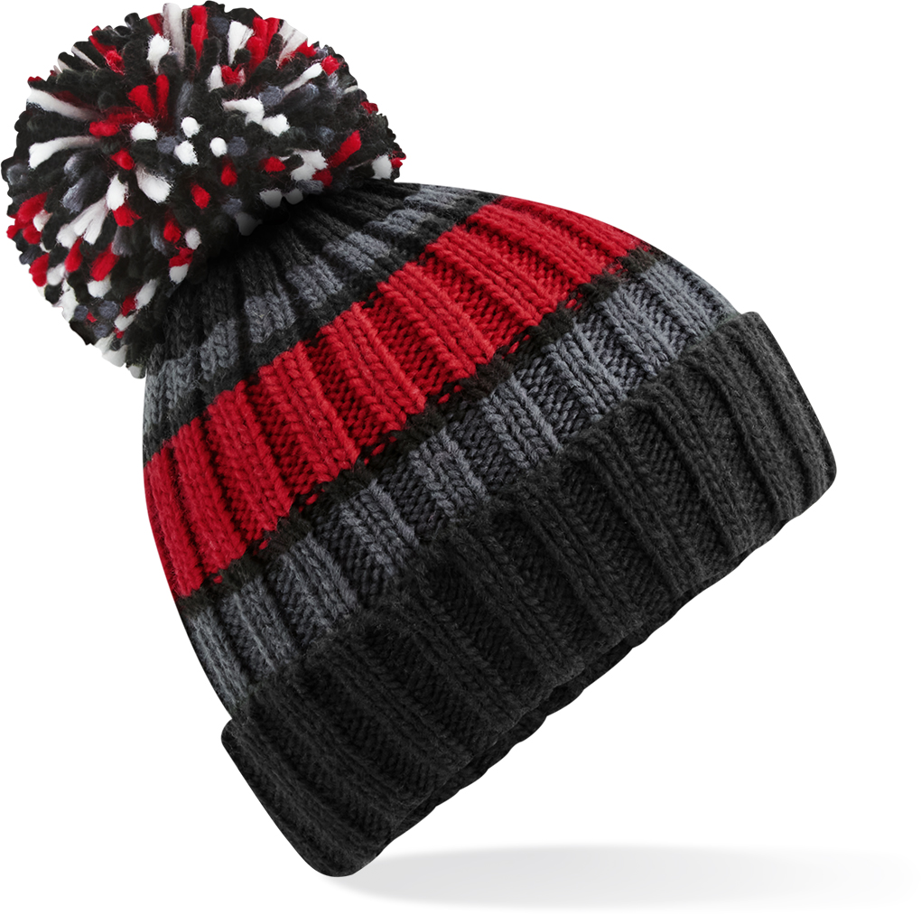 Beechfield - Strickmütze mit Streifen "Hygge" - BB0392
