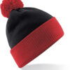 Beechfield - 2-farbige Strickmütze mit Pompon - BB0451