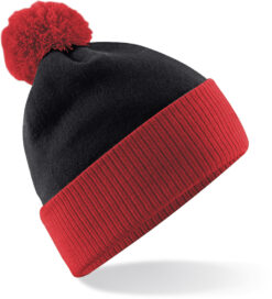 Beechfield - 2-farbige Strickmütze mit Pompon - BB0451