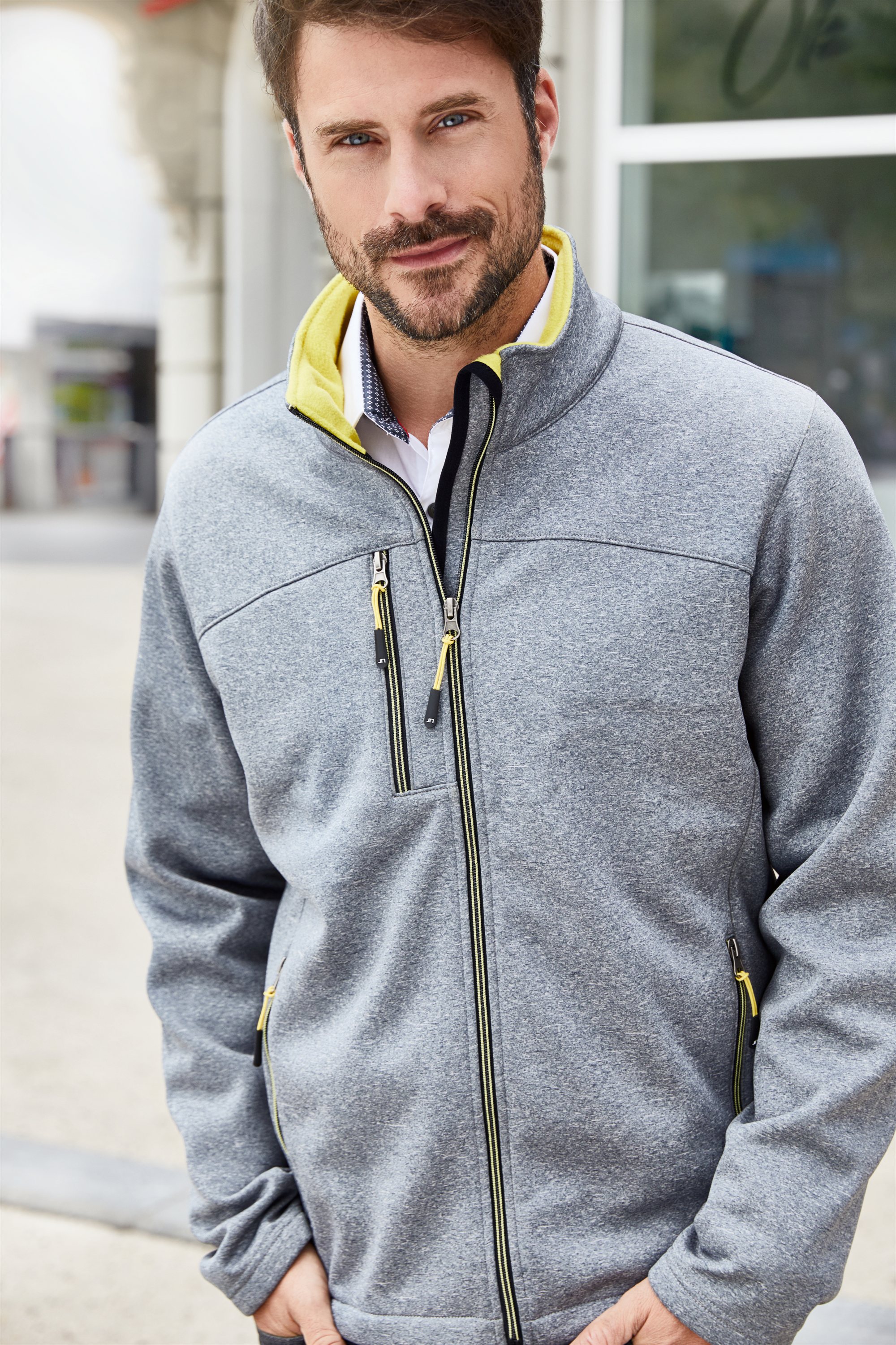 Daiber - Herren 2-Lagen Melange Softshell Jacke - JN1148 – Bild 2
