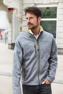 Daiber - Herren 2-Lagen Melange Softshell Jacke - JN1148 – Bild 3