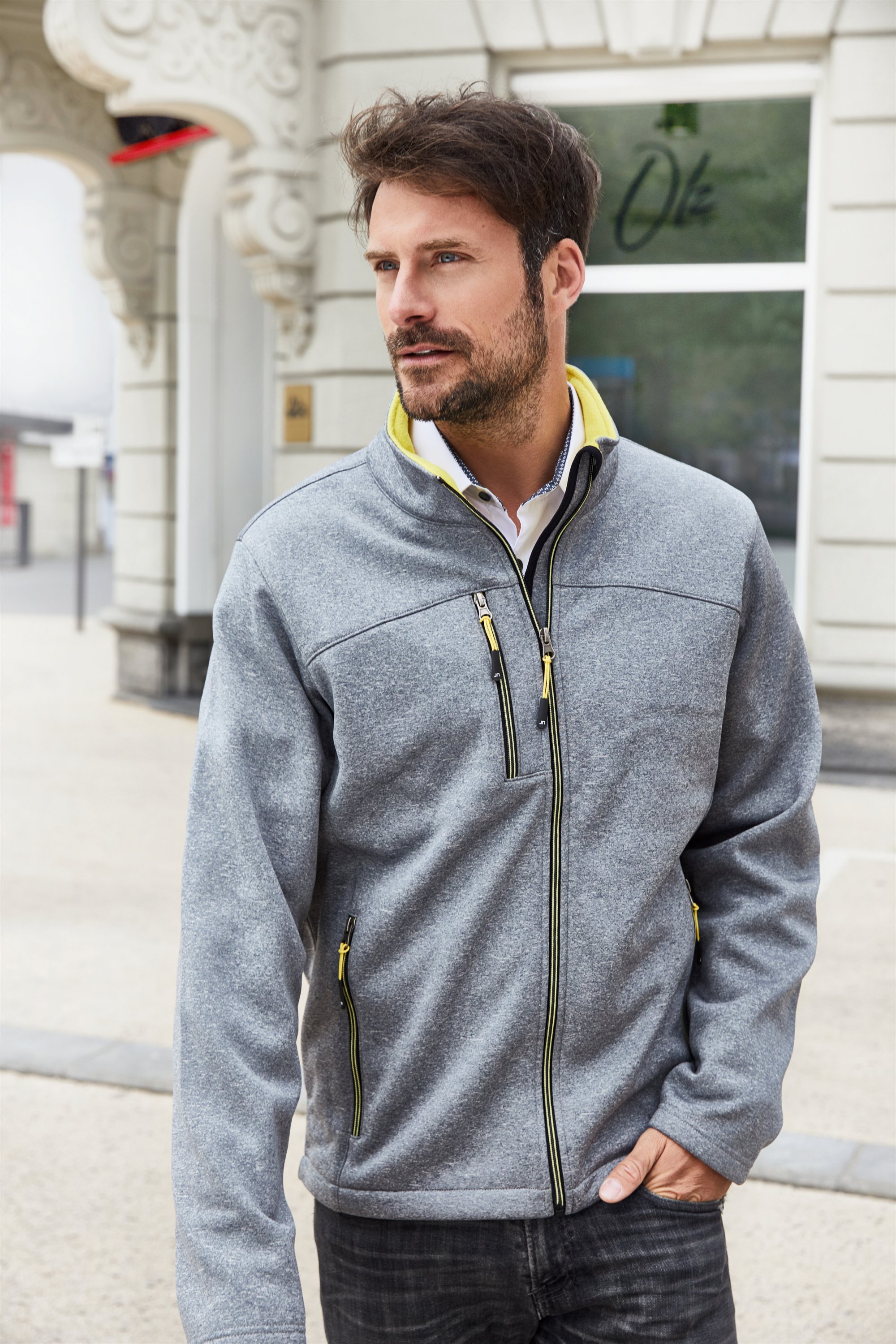 Daiber - Herren 2-Lagen Melange Softshell Jacke - JN1148 – Bild 3