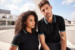 Daiber - Schweres Damen Piqué Polo mit Kontraststreifen - JN1305 – Bild 3