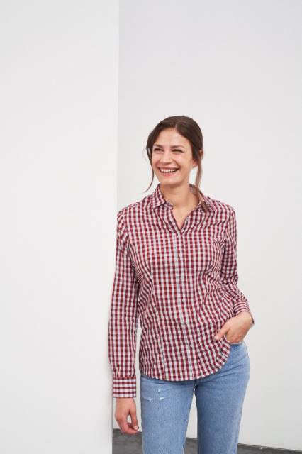 Daiber - Popeline Karo Bluse langarm - JN0616 – Bild 3