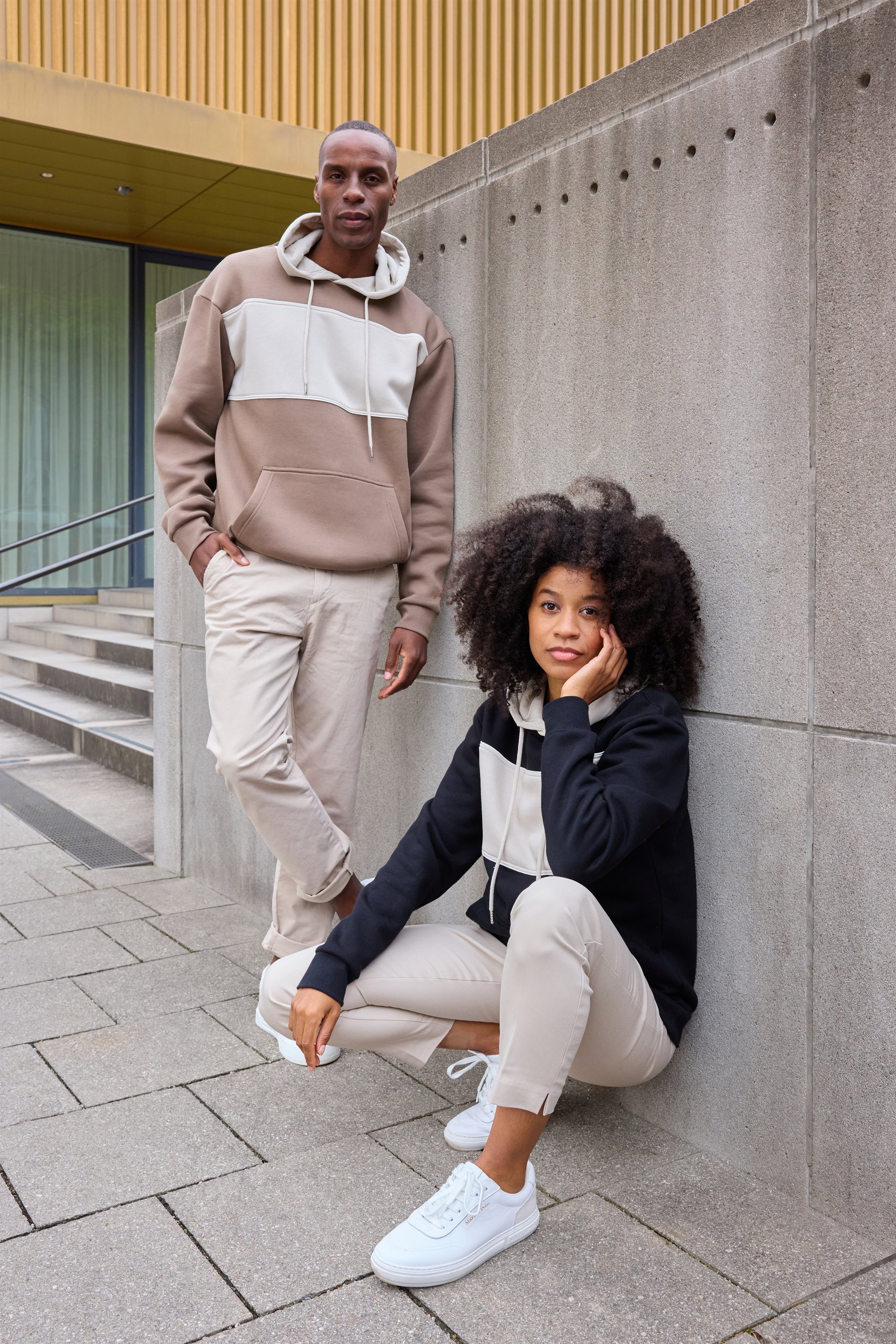 Daiber - Bio Kapuzen Sweater "Colour-Block" - JN8051 – Bild 3