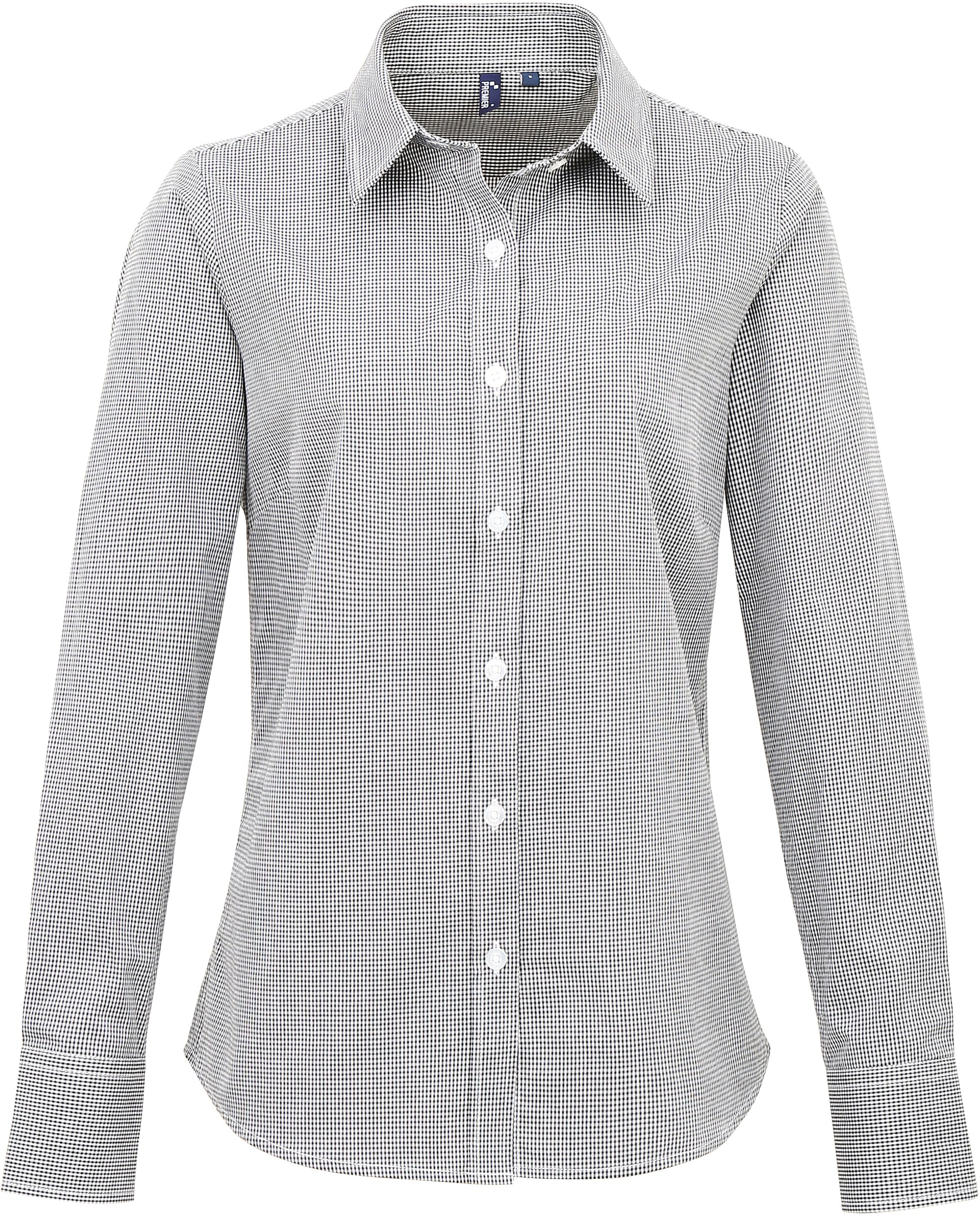 Premier - Popeline Bluse Karo langarm - PR0320