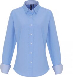 Premier - Oxford Bluse Streifen langarm - PR0338