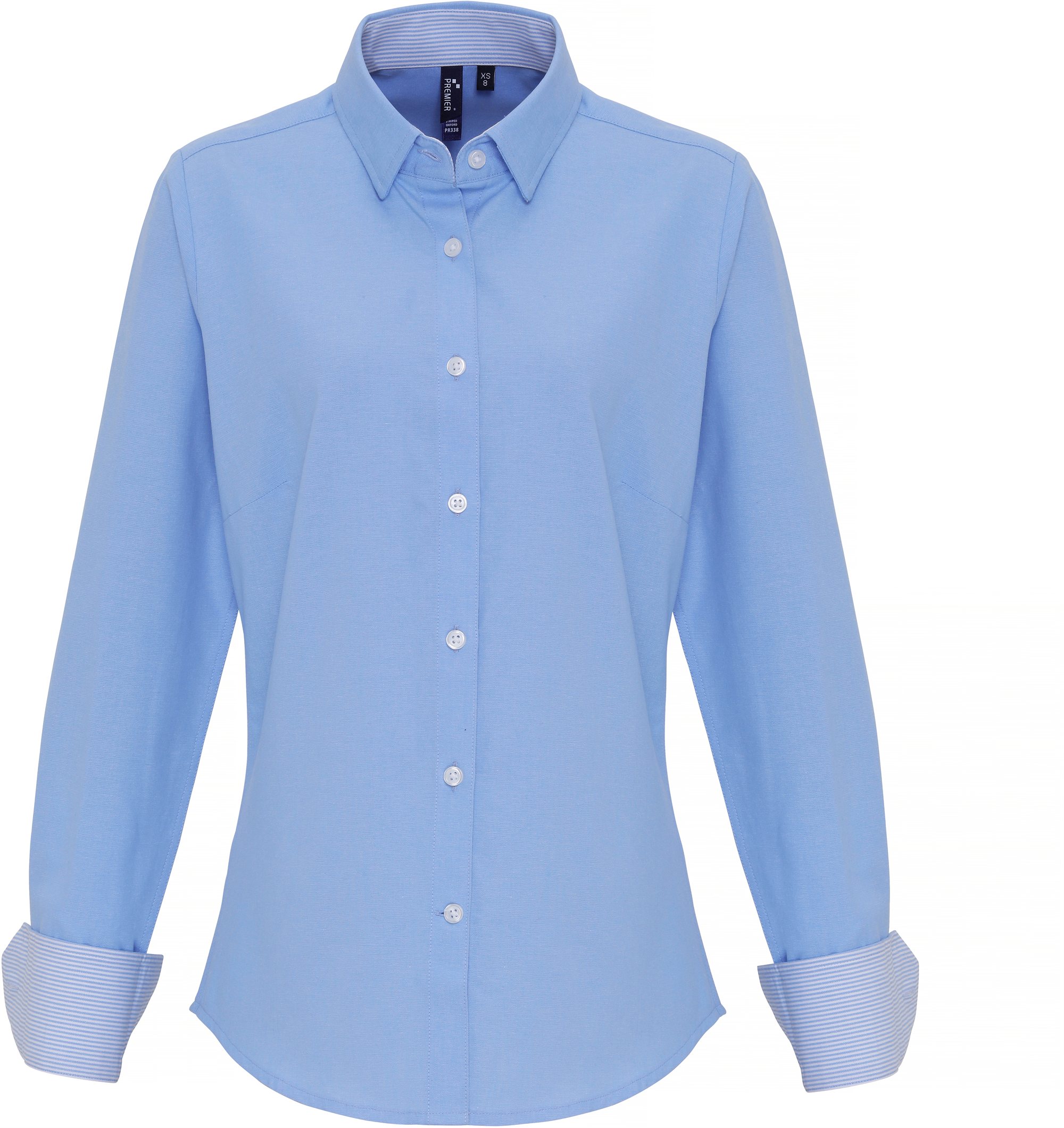 Premier - Oxford Bluse Streifen langarm - PR0338