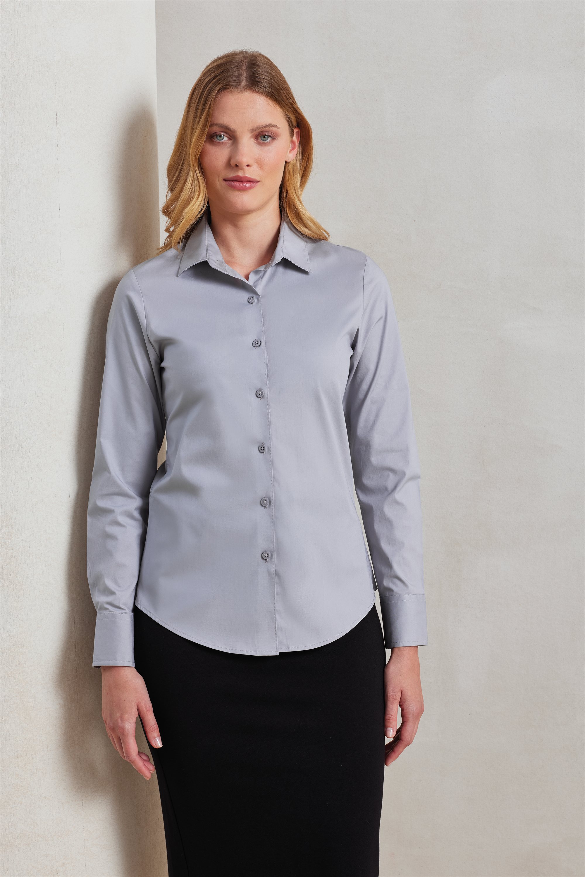 Premier - Popeline Stretch Bluse langarm - PR0344 – Bild 2