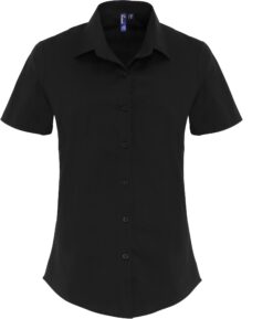 Premier - Popeline Stretch Bluse kurzarm - PR0346