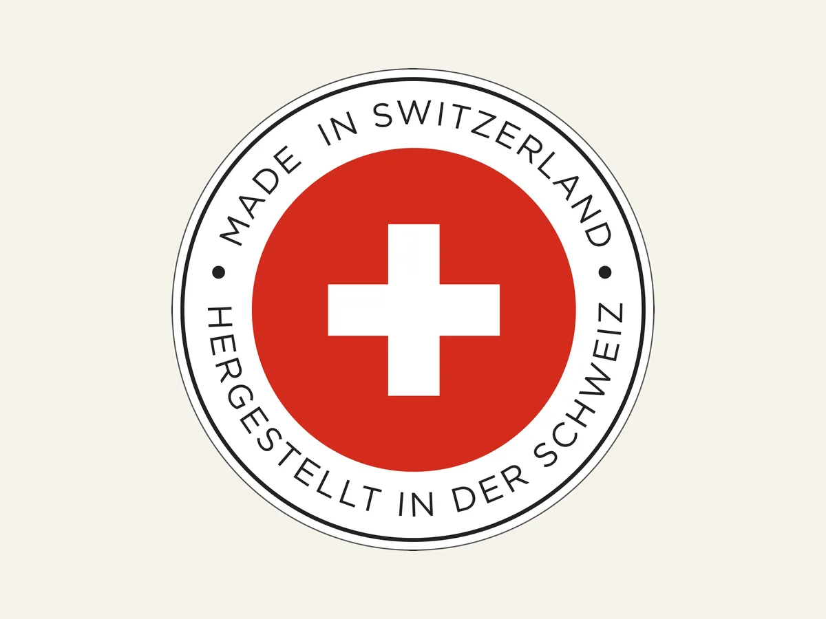 Siegel: Made in Switzerland — hergestellt in der Schweiz